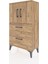 Arges Komodin 2 Raflı 2 Çekmeceli 2 Kapaklı 60X30X106 Çam-Çam 5