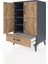 Hyperion Komodin 4 Raflı Tek Çekmeceli 4 Kapaklı 60X44X96 Antrasit-Çam 4