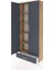 Arges Dolap 5 Raflı Tek Çekmeceli 2 Kapaklı 88X30X221 Çam-Antrasit 4