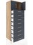 Hyperion Dolap Tek Raflı 8 Çekmeceli 2 Kapaklı 60X44X182 Çam-Antrasit 4