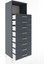 Hyperion Dolap Tek Raflı 8 Çekmeceli 60X44X182 Antrasit-Antrasit 4