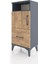 Arges Komodin 2 Raflı Tek Çekmeceli 2 Kapaklı 44X30X96 Antrasit-Çam 3