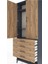 Arges Dolap 3 Raflı 4 Çekmeceli 2 Kapaklı 88X30X221 Antrasit-Çam 5