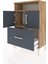 Arges Komodin 2 Raflı Tek Çekmeceli 2 Kapaklı 60X30X96 Çam-Antrasit 4