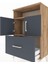 Arges Komodin 2 Raflı Tek Çekmeceli 2 Kapaklı 60X30X96 Çam-Antrasit 5