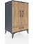 Hyperion Komodin 3 Raflı Tek Çekmeceli 2 Kapaklı 60X44X96 Antrasit-Çam 2