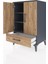 Hyperion Komodin 3 Raflı Tek Çekmeceli 2 Kapaklı 60X44X96 Antrasit-Çam 4