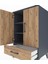 Hyperion Komodin 3 Raflı Tek Çekmeceli 2 Kapaklı 60X44X96 Antrasit-Çam 5