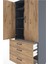 Hyperion Dolap 4 Raflı 3 Çekmeceli 2 Kapaklı 88X44X195 Antrasit-Çam 5