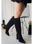 Roksa Siyah Süet Topuklu Çizme 2