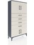 Arges Dolap 2 Raflı 4 Çekmeceli 4 Kapaklı 88X30X163 Antrasit-Aytaşı 2