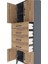 Arges Dolap 2 Raflı 4 Çekmeceli 4 Kapaklı 60X30X163 Antrasit-Çam 5