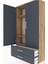 Arges Dolap 3 Raflı 2 Çekmeceli 2 Kapaklı 88X30X163 Çam-Antrasit 5