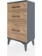 Arges Komodin 3 Çekmeceli 44X30X80 Antrasit-Çam 5