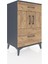 Hyperion Komodin Tek Raflı 2 Çekmeceli 2 Kapaklı 60X44X96 Antrasit-Çam 2