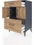 Hyperion Komodin Tek Raflı 2 Çekmeceli 2 Kapaklı 60X44X96 Antrasit-Çam 4