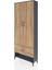 Arges Dolap 4 Raflı Tek Çekmeceli 2 Kapaklı 88X30X221 Antrasit-Çam 3