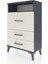 Arges Komodin Tek Raflı 3 Çekmeceli 60X30X96 Antrasit-Aytaşı 3