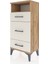 Arges Komodin Tek Raflı 3 Çekmeceli 44X30X96 Çam-Aytaşı 3