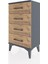 Arges Komodin 4 Çekmeceli 44X30X80 Antrasit-Çam 5