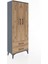 Arges Dolap 2 Raflı 2 Çekmeceli Tek Askılı 60X30X163 Antrasit-Çam 2