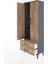 Arges Dolap 2 Raflı 2 Çekmeceli Tek Askılı 60X30X163 Antrasit-Çam 4
