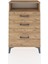 Arges Komodin Tek Raflı 3 Çekmeceli 60X30X96 Çam-Çam 1