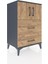 Hyperion Komodin Tek Raflı 2 Çekmeceli 2 Kapaklı 60X44X96 Antrasit-Çam 2