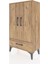 Arges Komodin 3 Raflı Tek Çekmeceli 2 Kapaklı 60X30X106 Çam-Çam 5