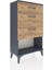 Arges Komodin 3 Çekmeceli 60X30X106 Antrasit-Çam 4