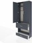 Arges Dolap 3 Raflı 2 Çekmeceli Tek Askılı 88X30X221 Antrasit-Antrasit 4