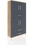 Arges Dolap 4 Raflı 3 Çekmeceli 4 Kapaklı 88X30X163 Çam-Antrasit 2