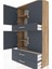 Arges Dolap 4 Raflı 3 Çekmeceli 4 Kapaklı 88X30X163 Çam-Antrasit 5