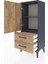 Arges Komodin 2 Raflı 2 Çekmeceli Tek Kapaklı 44X30X106 Antrasit-Çam 4