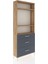 Arges Dolap 3 Raflı 3 Çekmeceli 88X30X221 Çam-Antrasit 2