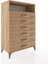 Hyperion Dolap Tek Raflı 6 Çekmeceli 88X44X134 Çam-Çam 2
