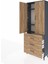 Arges Dolap 3 Raflı 3 Çekmeceli 2 Kapaklı 88X30X221 Antrasit-Çam 4