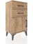 Arges Komodin Tek Raflı 2 Çekmeceli Tek Kapaklı 44X30X80 Çam-Çam 3