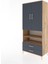 Hyperion Dolap 5 Raflı 2 Çekmeceli 2 Kapaklı 88X44X195 Çam-Antrasit 3