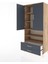 Hyperion Dolap 5 Raflı 2 Çekmeceli 2 Kapaklı 88X44X195 Çam-Antrasit 4