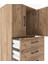 Hyperion Dolap Tek Raflı 6 Çekmeceli 2 Kapaklı 60X44X182 Çam-Çam 5