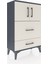 Arges Komodin Tek Raflı 2 Çekmeceli 2 Kapaklı 60X30X96 Antrasit-Aytaşı 2