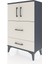 Arges Komodin Tek Raflı 2 Çekmeceli 2 Kapaklı 60X30X96 Antrasit-Aytaşı 3
