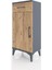 Arges Komodin 2 Raflı Tek Çekmeceli Tek Kapaklı 44X30X96 Antrasit-Çam 3