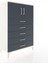 Hyperion Dolap Tek Raflı 5 Çekmeceli 2 Kapaklı 88X44X134 Aytaşı-Antrasit 2