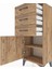 Arges Komodin Tek Raflı 3 Çekmeceli Tek Kapaklı 44X30X106 Çam-Çam 5