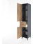 Hyperion Dolap 4 Raflı Tek Çekmeceli 2 Kapaklı 44X44X221 Antrasit-Çam 4