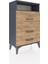 Arges Komodin Tek Raflı 3 Çekmeceli 60X30X96 Antrasit-Çam 2