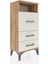 Arges Komodin Tek Raflı 3 Çekmeceli 44X30X96 Çam-Aytaşı 2