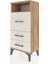 Arges Komodin Tek Raflı 3 Çekmeceli 44X30X96 Çam-Aytaşı 3